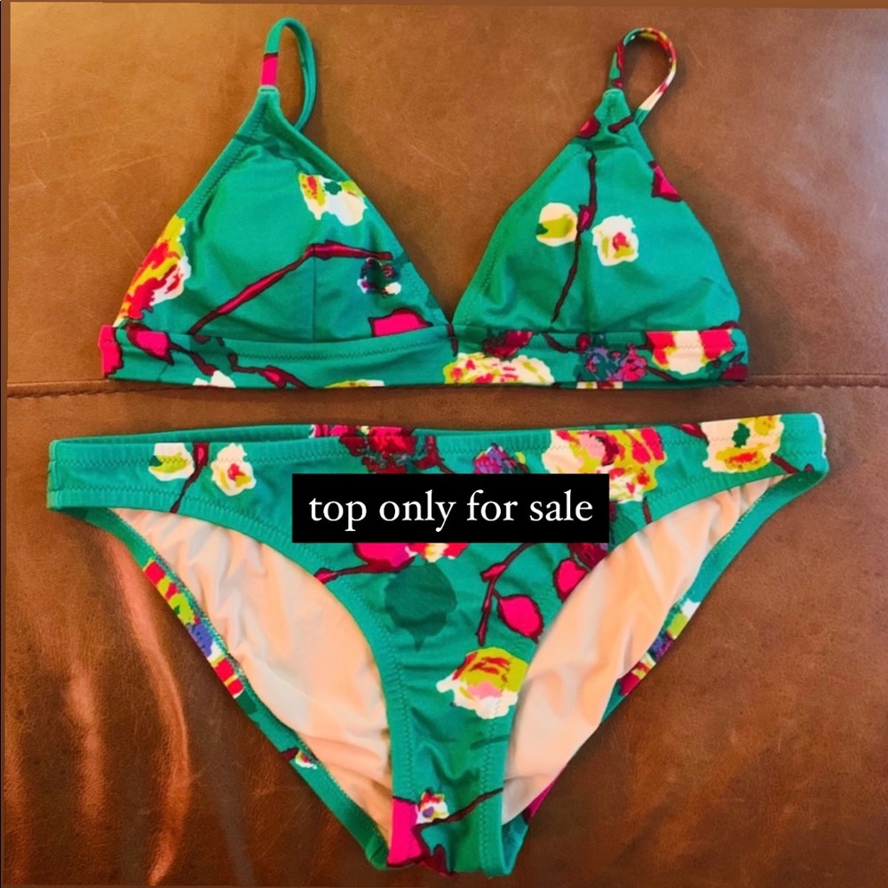 JCrew Emeral Floral Bikini Top